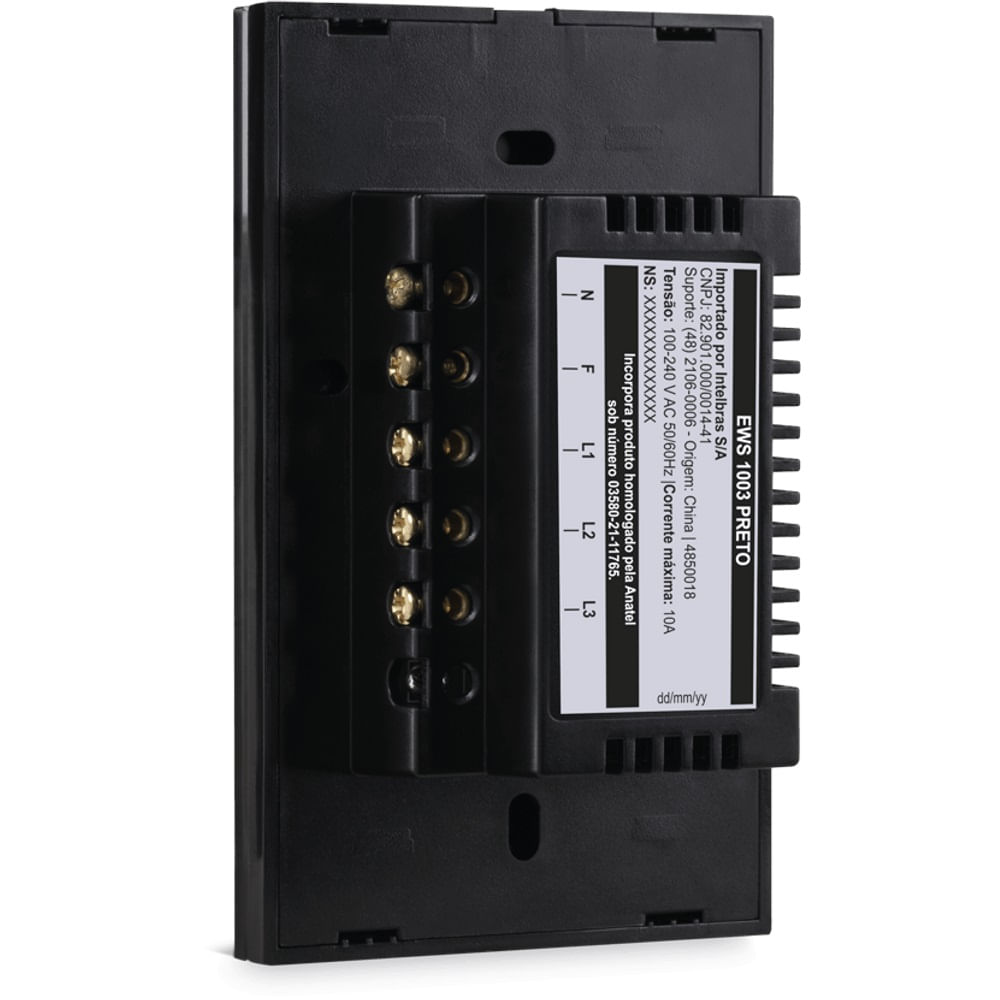 Encontraproduto.com.br - Interruptor Touch 3 Smart Wi-fi EWS 1003 Intelbras