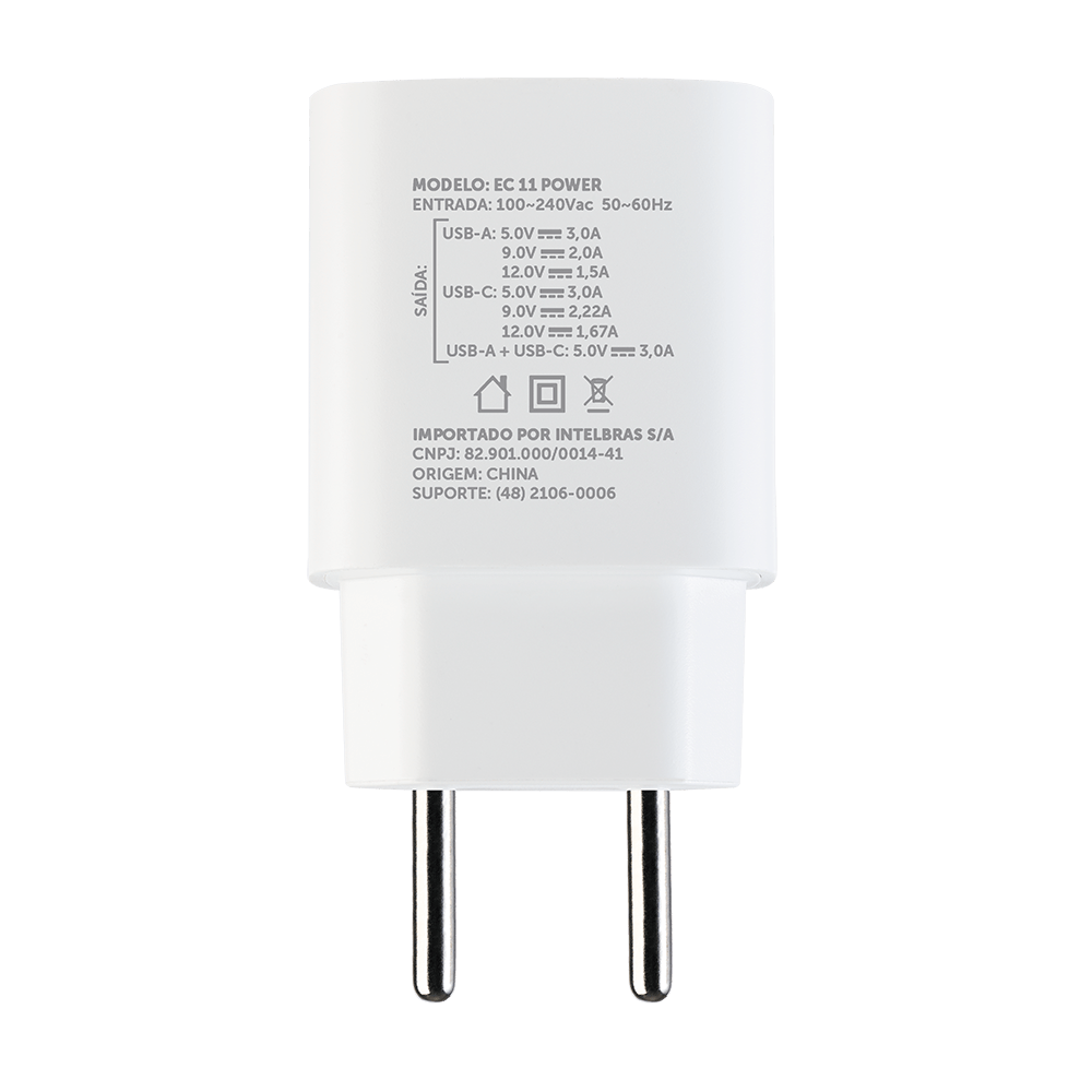 Encontraproduto.com.br - Conversor Ac/dc Fonte Usb Ec 11 Power 20w Intelbras Cor Branco
