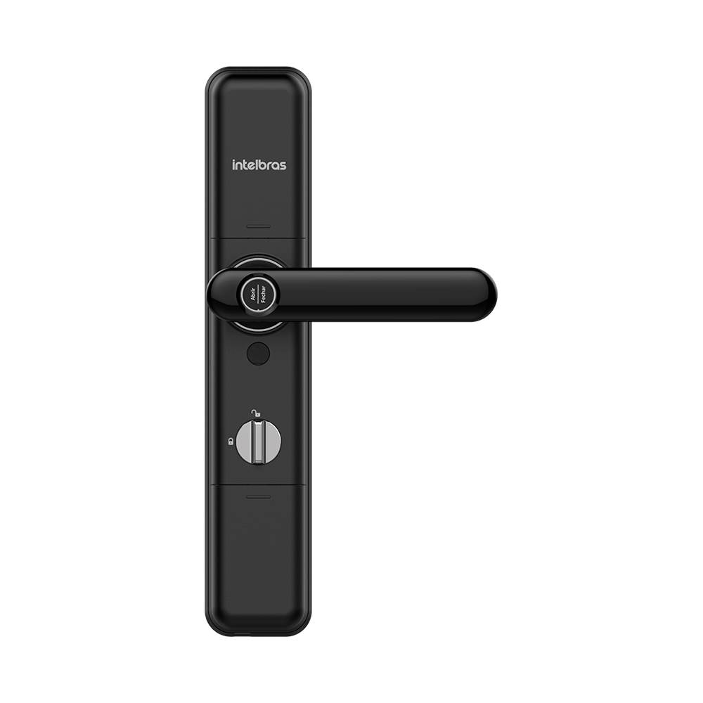 Encontraproduto.com.br - Fechadura Inteligente Embutir com Biometria IFR 7000+ Preta Intelbras