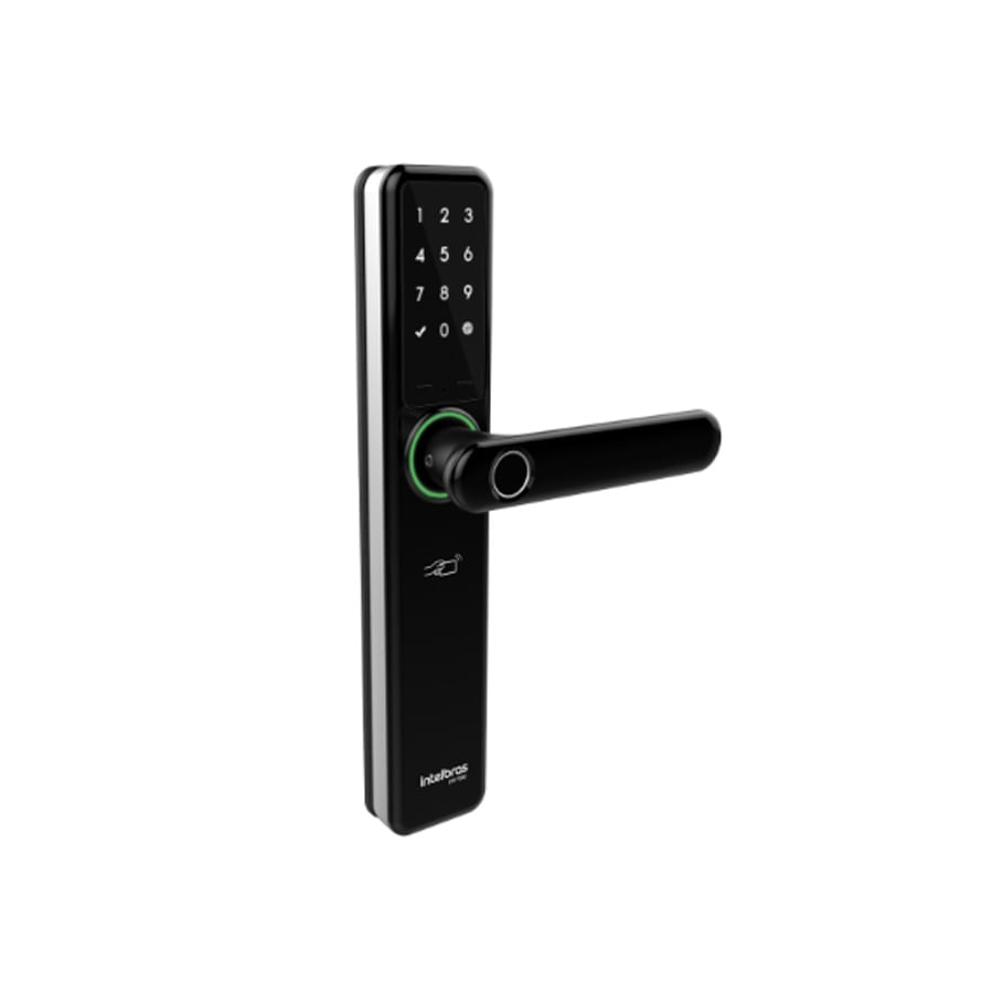 Encontraproduto.com.br - Fechadura Inteligente Embutir com Biometria IFR 7000+ Preta Intelbras