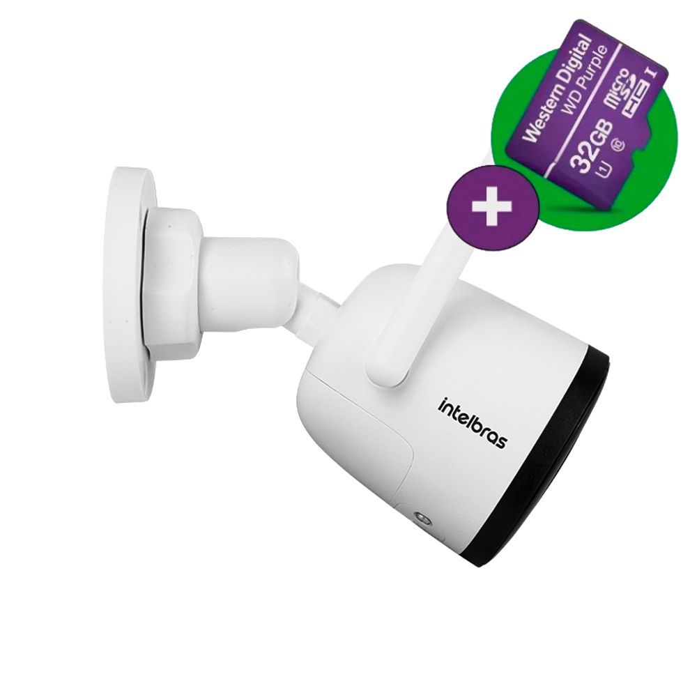 Encontraproduto.com.br - Câmera Inteligente Externa Full HD iM5 SC com MicroSD 32GB Branca Intelbras