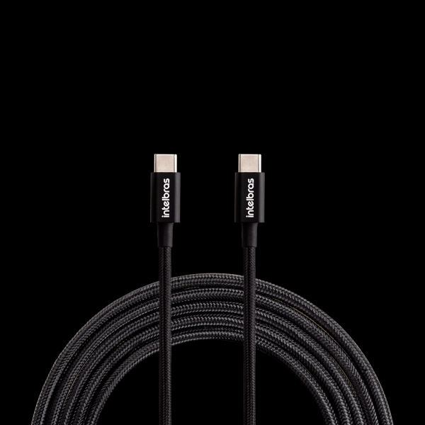 Encontraproduto.com.br - Cabo USB-C - USB-C 1,5m Nylon Preto Intelbras EUCC 15NP