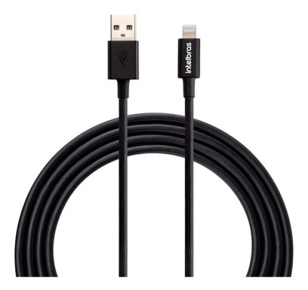 Cabo USB - Lightning 1,2m PVC Preto Intelbras EUAL 12PP