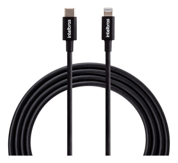 Cabo USB-C - Lightning 1,2m PVC Preto Intelbras EUCL 12PP