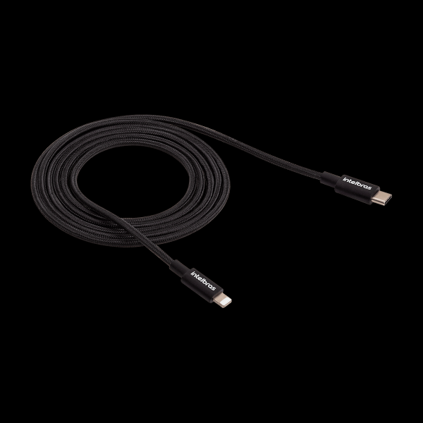 Encontraproduto.com.br - Cabo USB-C - Lightning 1,5m Nylon Preto Intelbras EUCL 15NP