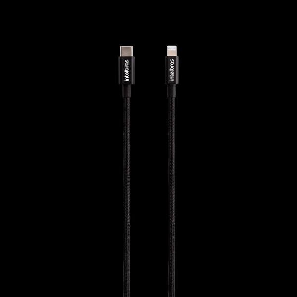 Encontraproduto.com.br - Cabo USB-C - Lightning 1,5m Nylon Preto Intelbras EUCL 15NP