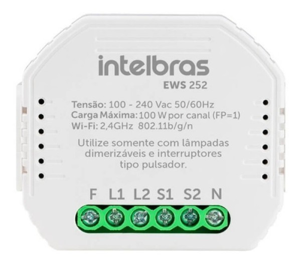 Interruptor Controlador Dimmer Smart Wi-Fi Intelbras EWS 252