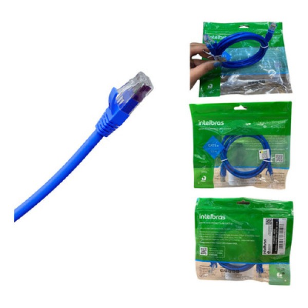 Patch Cord Impact Intelbras, LAN UTP CAT5E 4P, 1,5M, Azul - 4830033