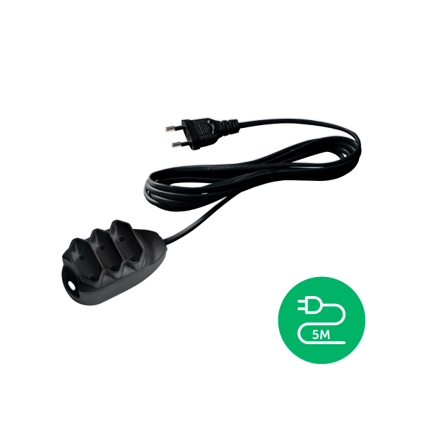 Encontraproduto.com.br - Extensão Elétrica 3 Tomadas 2 Pinos 10a 5m Intelbras Ext 2005 Preta