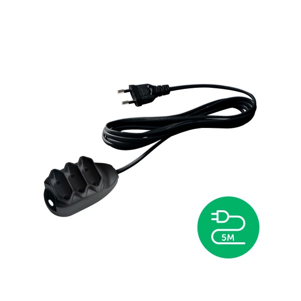Encontraproduto.com.br - Extensão Elétrica 3 Tomadas 2 Pinos 10a 5m Intelbras Ext 2005 Preta
