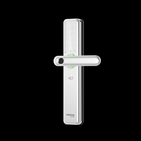 Encontraproduto.com.br - Fechadura Digital Inteligente de Embutir com Biometria MFR 7000 Prata Intelbras