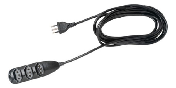 Extensão Elétrica 3 Tomadas 3 Pinos 10a 3m Intelbras Ext 3003 Preta