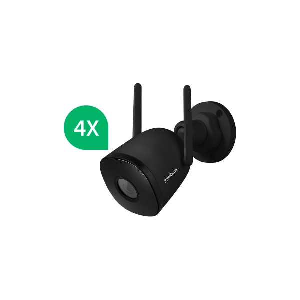 Encontraproduto.com.br - Kit Câmera Inteligente IM5 SC Black Intelbras - 4 Unidades