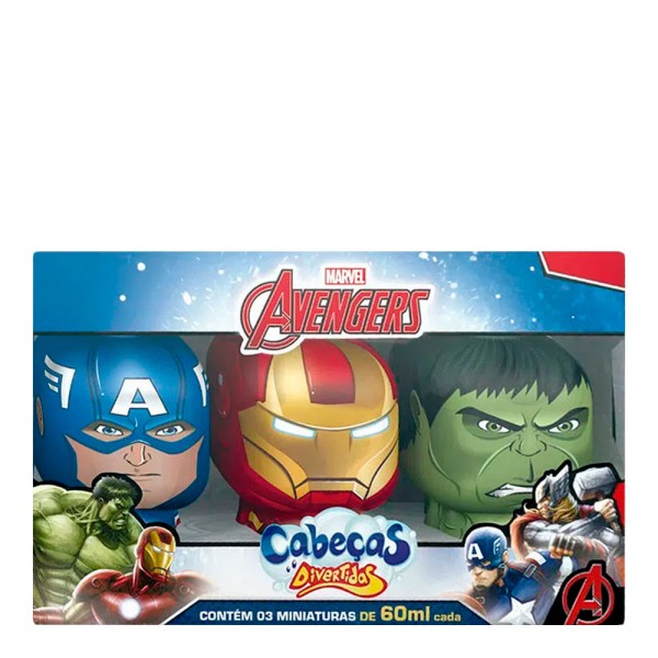 Encontraproduto.com.br - Kit Miniaturas Avengers Shampoo 2x1 60ml 3 Unidades Biotropic