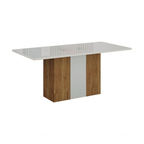 Encontraproduto.com.br - Mesa De Jantar 6 Lugares Tampo Mdf-vidro Doha 160cm Cadeiras Não Inclusas Decor-off-decor
