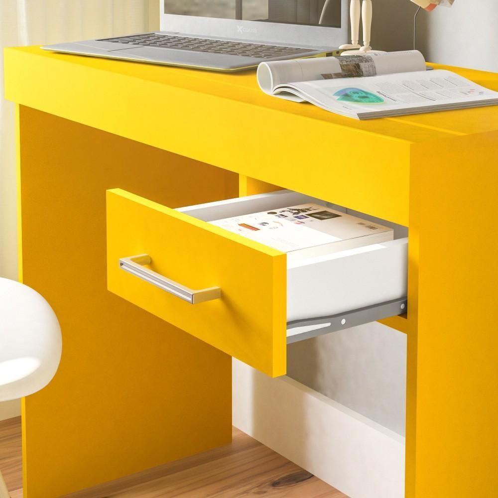 Encontraproduto.com.br - Mesa Para Notebook Cooler Com 1 Gaveta Artely Amarelo
