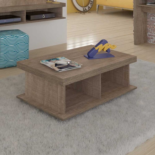 Encontraproduto.com.br - Mesa de Centro Com Rodinhas Artely Dunas Cor Canela Amadeirado