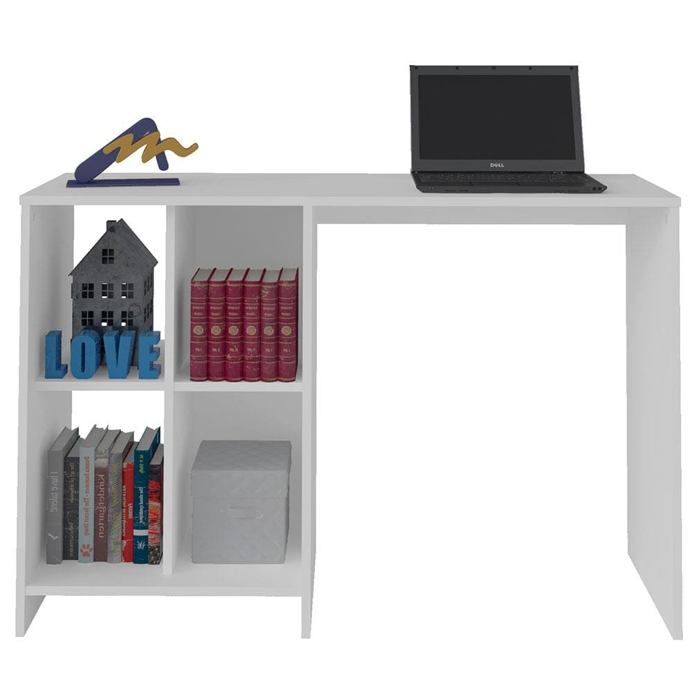 Encontraproduto.com.br - Escrivaninha / Mesa para Notebook Matrix Branco e 4 Nichos - Artely