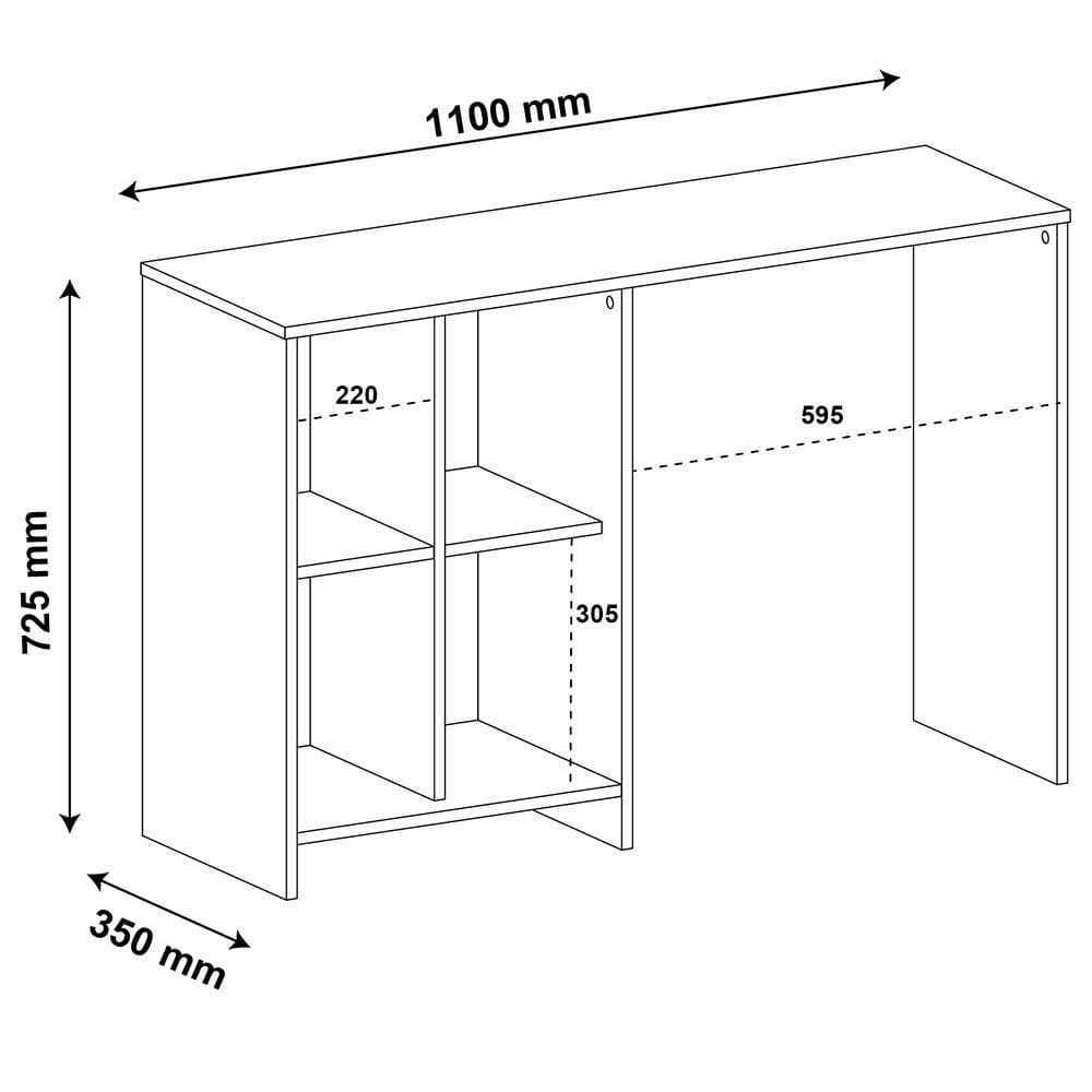 Encontraproduto.com.br - Escrivaninha / Mesa para Notebook Matrix Branco e 4 Nichos - Artely