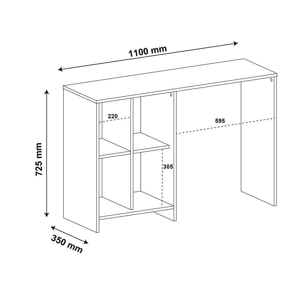 Encontraproduto.com.br - Escrivaninha / Mesa para Notebook Matrix Branco e 4 Nichos - Artely