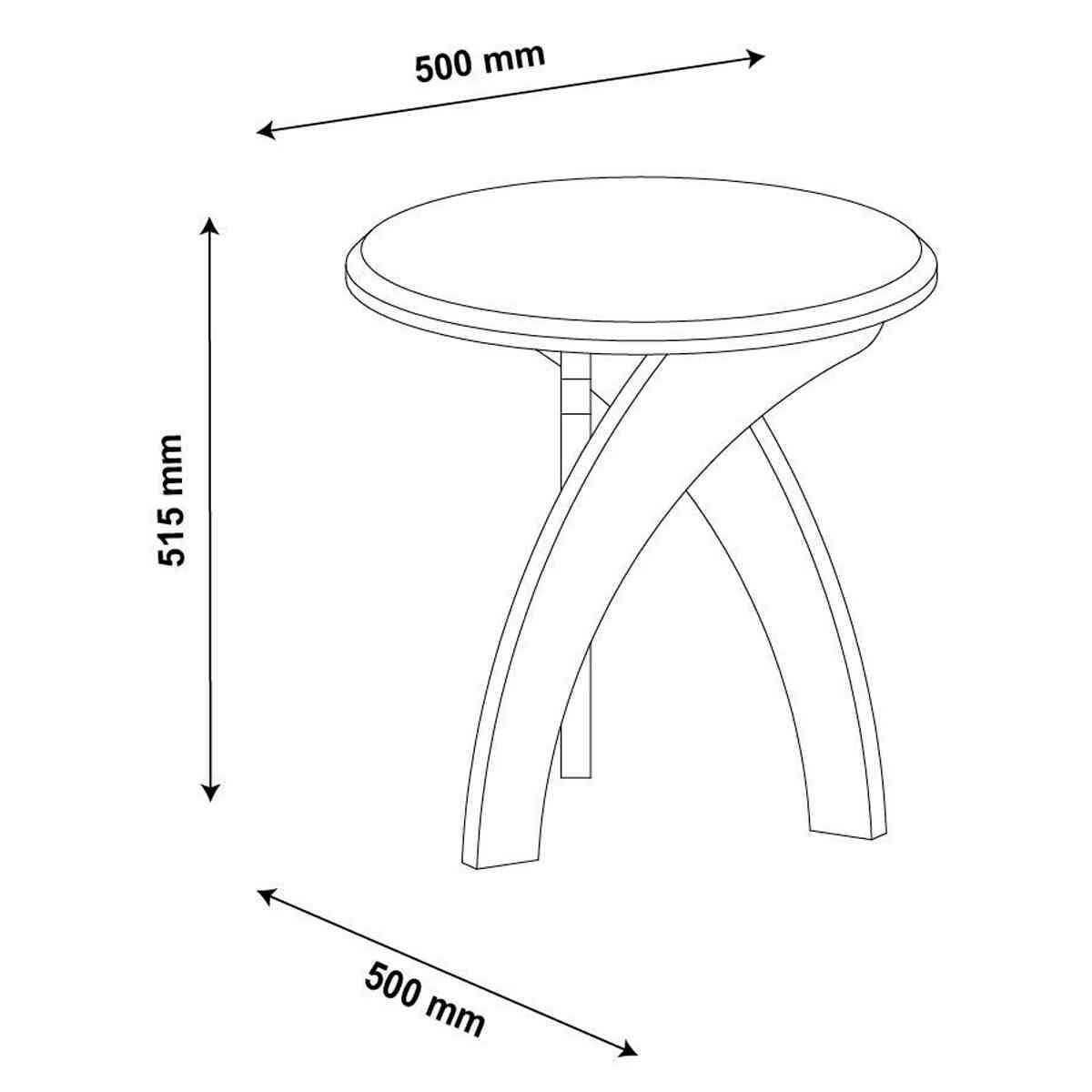 Encontraproduto.com.br - Mesa Redonda De Apoio Lateral E Cabeceira Jade Off White / Pinho