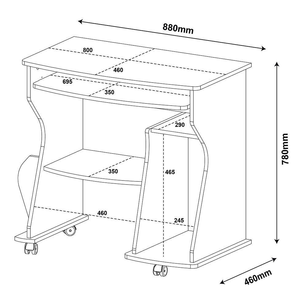 Encontraproduto.com.br - Escrivaninha/mesa para Computador 160 Pinho com Off White e Porta-revista Lateral - Artely
