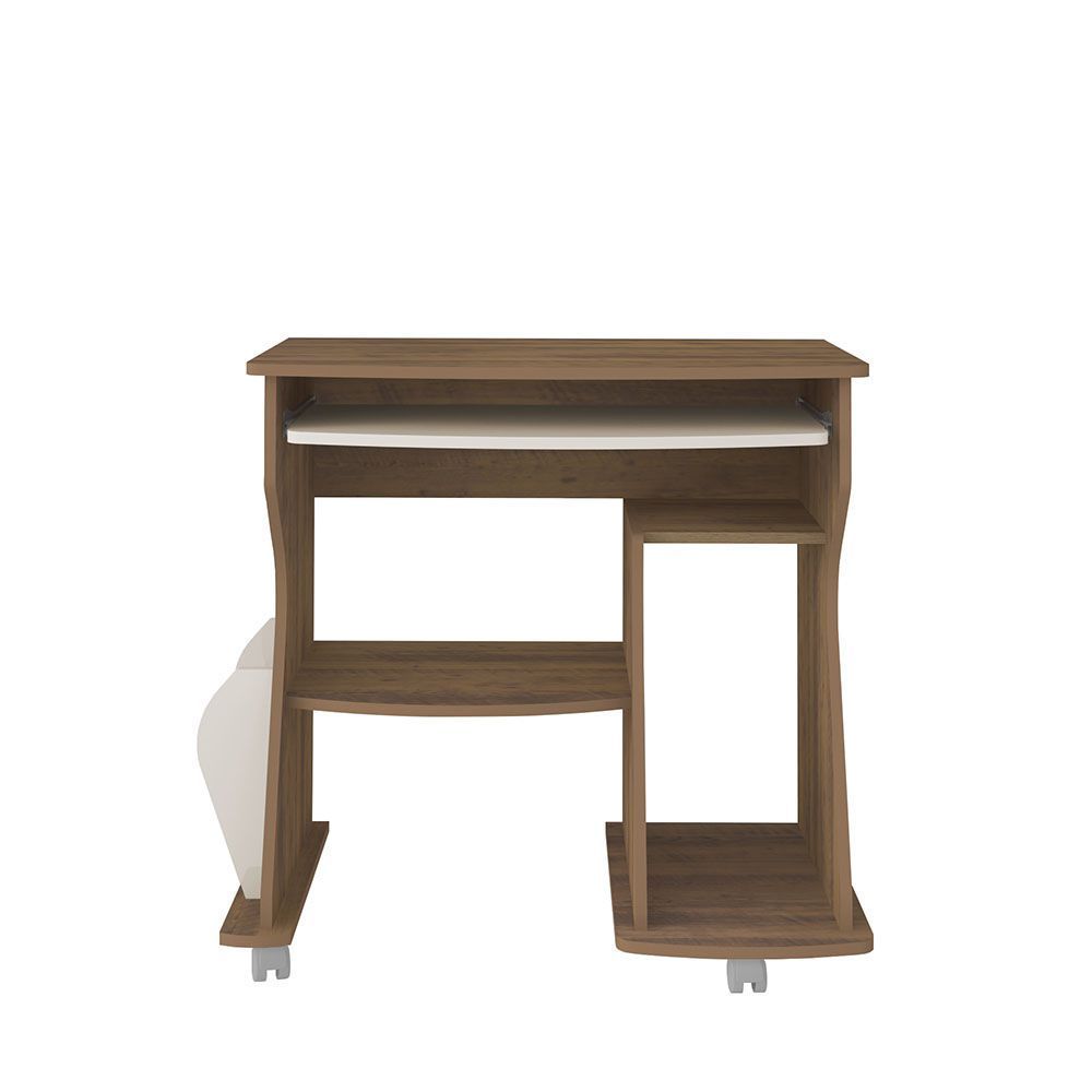 Encontraproduto.com.br - Escrivaninha/mesa para Computador 160 Pinho com Off White e Porta-revista Lateral - Artely