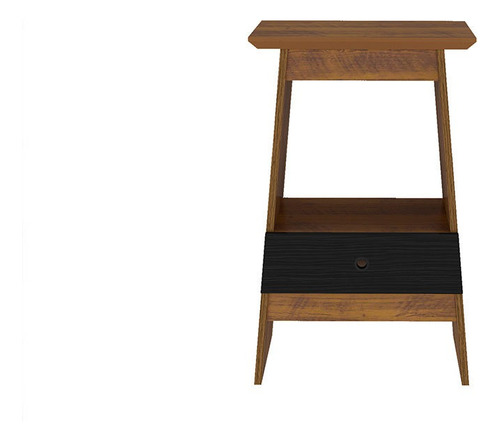 Mesa De Canto Eden 1 Gaveta Pinho/preto - Artely