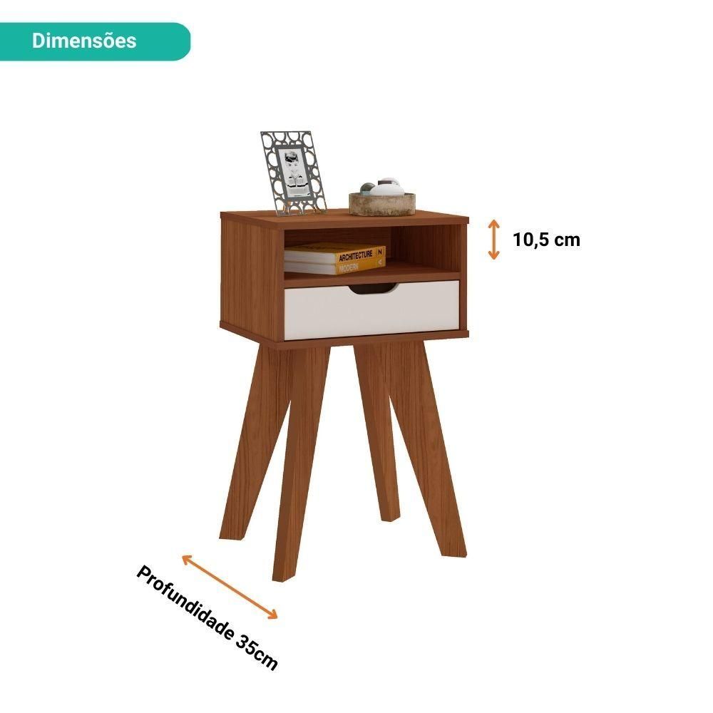 Encontraproduto.com.br - Mesa de Apoio Vip Artely Bistrô com Gaveta - Cedro/Off White