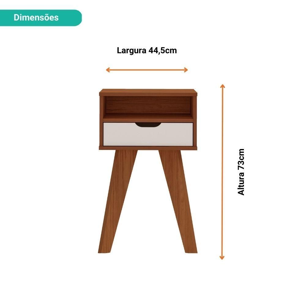 Encontraproduto.com.br - Mesa de Apoio Vip Artely Bistrô com Gaveta - Cedro/Off White