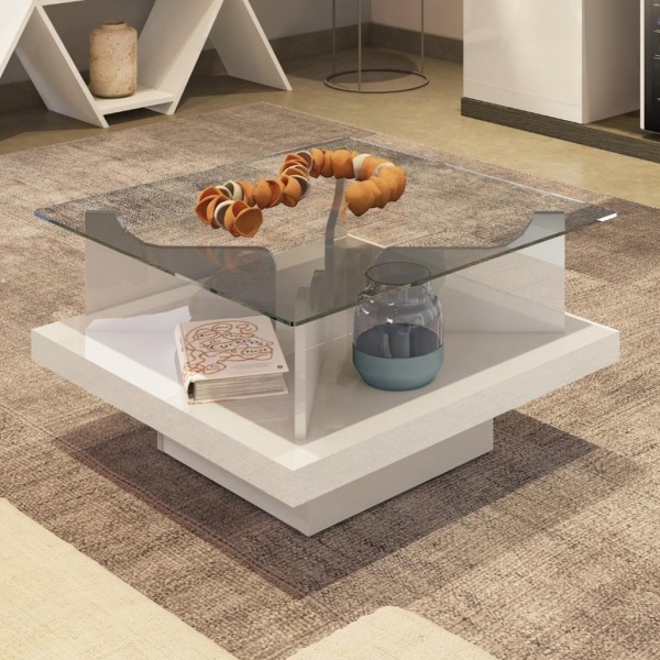 Encontraproduto.com.br - Mesa de Centro Quadrada 70cm Clear Artely