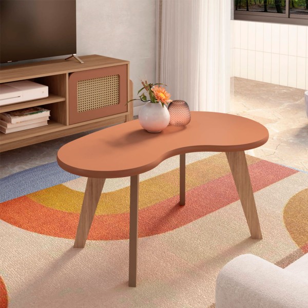 Mesa de Centro Artely Orgânica Terracota