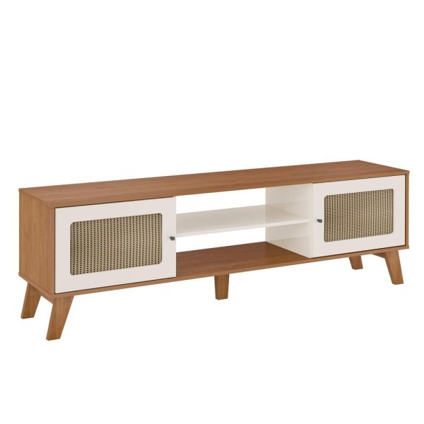 Encontraproduto.com.br - Rack Para Tv Até 70 Charlotte Cinamomo/off White Artely Cinamomo/off White
