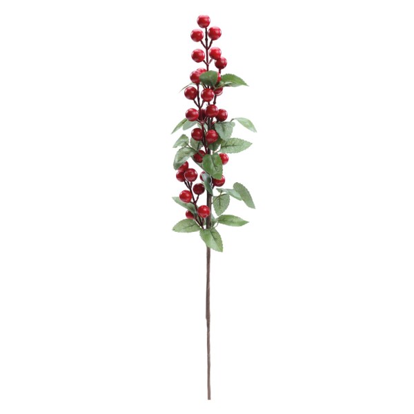 GALHO GRANDE FOLHAS FRUTAS VERDE VERMELHO 50CM 1 UN 1007291
