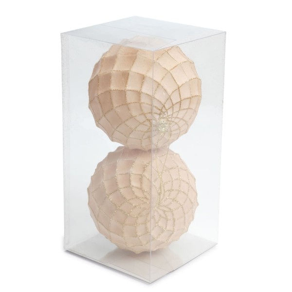 Encontraproduto.com.br - Bola De Natal Em Veludo Com Textura Xadrez 12cm Jg 2 Unid