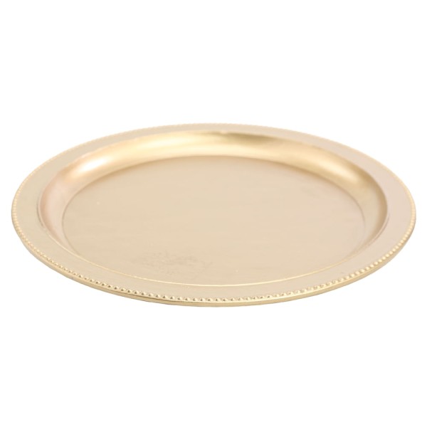 Encontraproduto.com.br - Sousplat Com Borda Poa Ouro 30x30cm 1009223