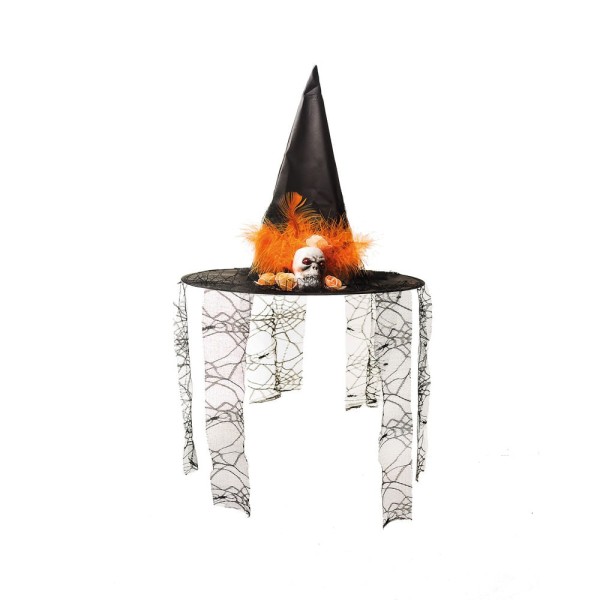 Encontraproduto.com.br - Chapéu de Bruxa com Caveira Laranja - Halloween - Cromus
