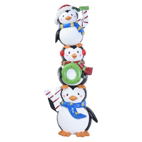 Pinguins Decorativos De Resina Com Gorros Fones E Cachecol Branco Pre Cromus: 1113619