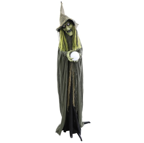 Encontraproduto.com.br - Bruxa Halloween Gigante Que Fala e Mexe Sozinha Com Suporte