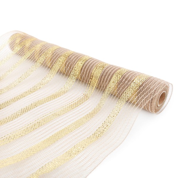 TELA LISTRADA CRU E AMARELO 50x450CM 1 UN 1026405
