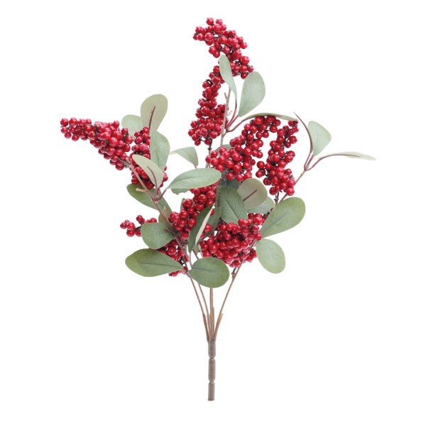 GALHO MEDIO FOLHAS FRUTAS VERDE VERMELHO 40CM 1 UN 1006561