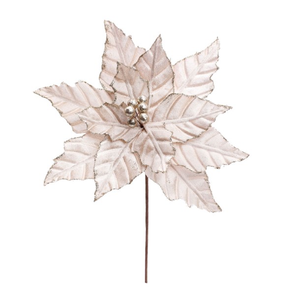 Encontraproduto.com.br - Poinsetia C/Glitter Crm 30cm C/1Un 1007048