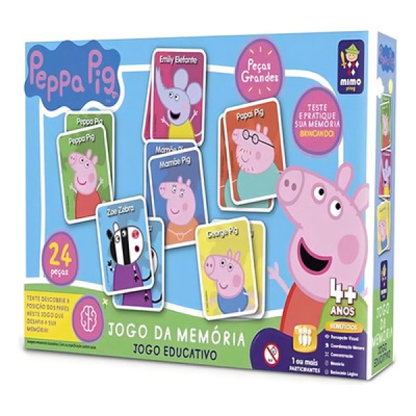Jogo Da Memória Peppa Pig 24 Peças