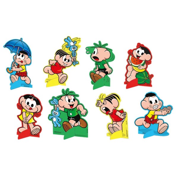 Encontraproduto.com.br - 8 Enfeite Display Decoração De Mesa Turma da Mônica