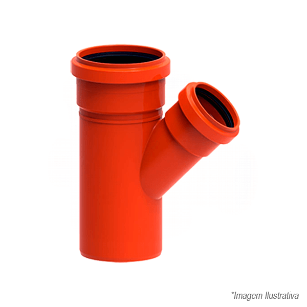 Junção Simples Esgoto Redux DN150x110mm Laranja - 100002836 - Tigre