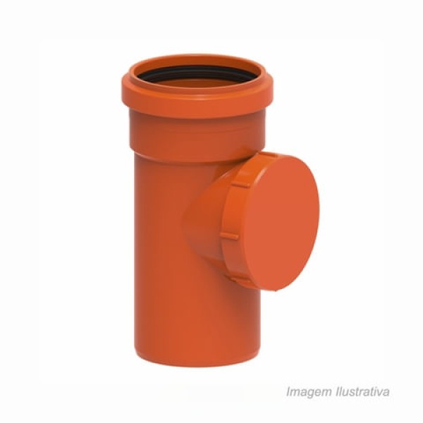 Encontraproduto.com.br - Tê 90º Graus Esgoto Redux DN75mm Laranja - 100002852 - Tigre