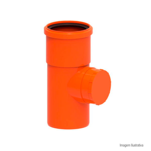 Encontraproduto.com.br - Tê 90º Graus Esgoto Redux DN75mm Laranja - 100002852 - Tigre