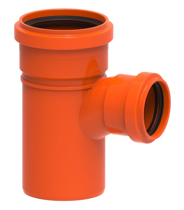 Encontraproduto.com.br - Tê 90º Graus Esgoto Redux DN75mm Laranja - 100002852 - Tigre