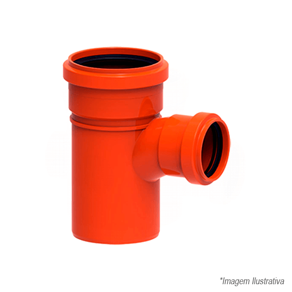 Tê 90º Graus Esgoto Redux DN150x100mm Laranja - 100002855 - Tigre