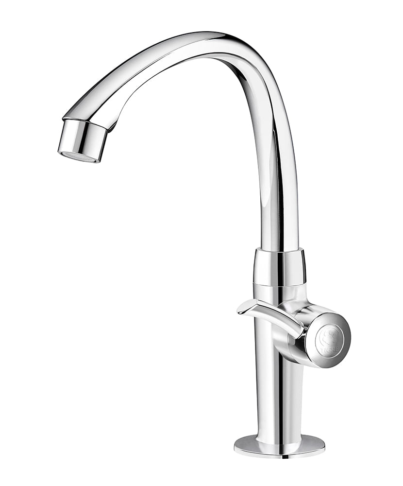 Encontraproduto.com.br - Torneira para Lavatório Mesa Bica Alta Móvel Linea Cromo 1/2